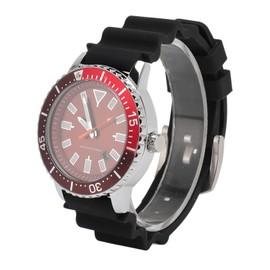 Rotating Bezel Watch Luminescent Automatic Date Analog Display Calendar Waterproof Men Automatic Watch Silver Red