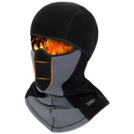 1TG Tactical Winter Balaclava, Ski Mask Warm Face Mask Thermal Windproof Face Cover for Cold Weather Winter Skiing Snowboarding Motorcycling Ice Fishing Men Women, Grey, XL