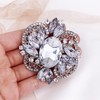 LAXPICOL Broche grande de flores de cristal transparente brillante para