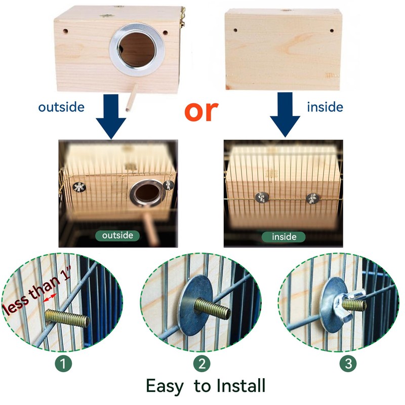 JSLZF Bird Nest, Parakeet Nest Box, Bird Breeding Box with