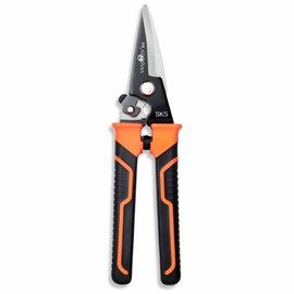VANJOIN Universal Scissors, High Hardness Scissors, Pruning Tool, Multi-Purpose Multi-functional Scissors with Safety Catch, Cutting Tool, Electric Cord, Cloth, Metal, Carpet, Paper, Potted Plant,