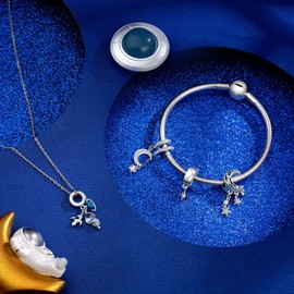 NINGAN Bright Star Sky Beads 925 Sterling Silver Women's Bracelet Beads 5A Zircon Charm Fine jewelry