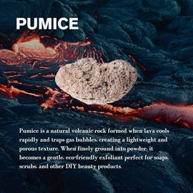 ClearLee Piedra pómez de grado cosmético – 100% grano/polvo natural puro – excelente para exfoliación de la piel en jabones caseros DIY, mascarillas, 