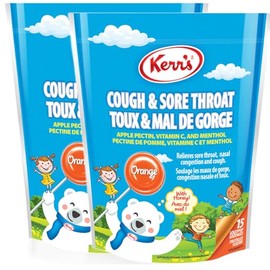 Kerr's Orange lollypop 15 - Cold and rough throat pack of 2