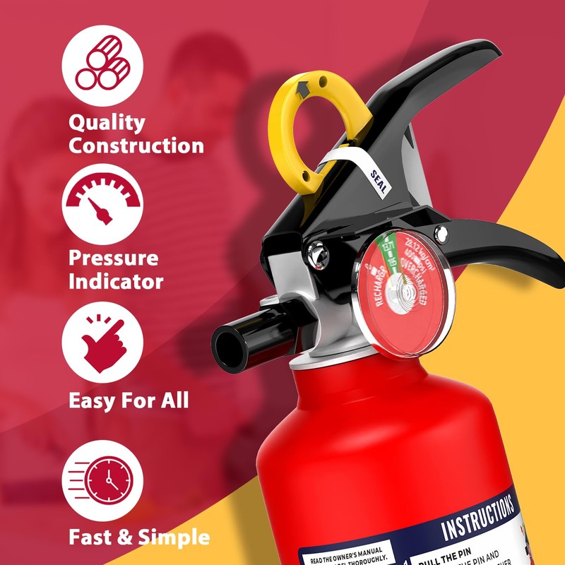 Ougist ABC Fire Extinguisher for Home & Vehicle - 2.5