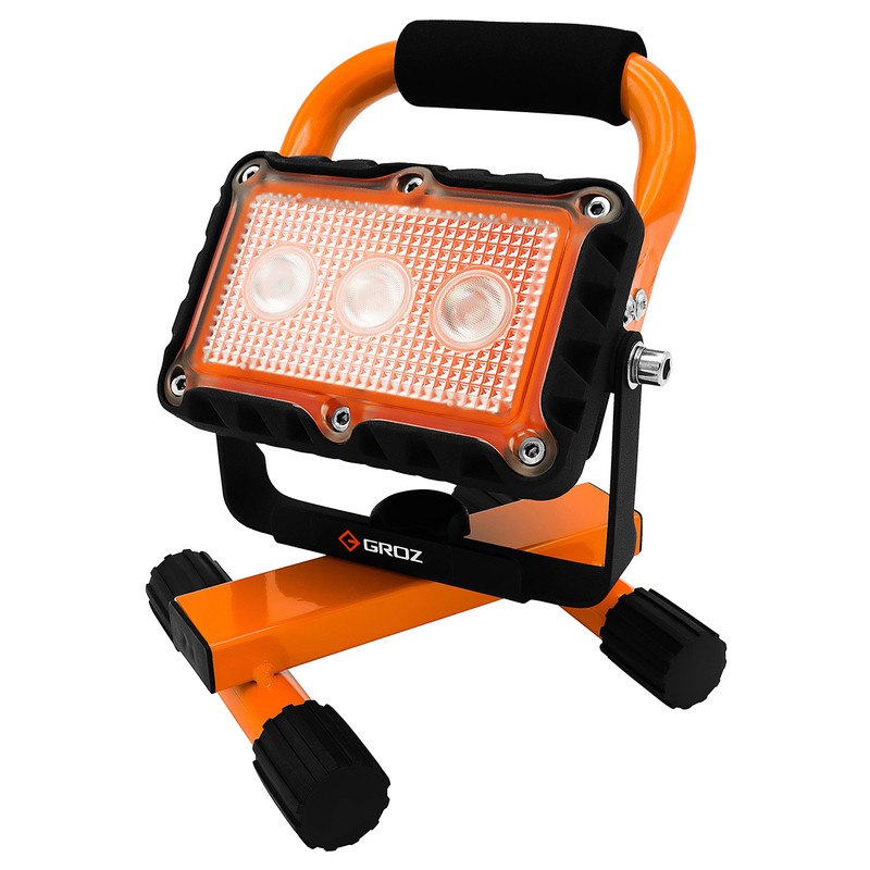 Groz 55035 LED 9W Rechargeable Site Lamp with Orange Stand