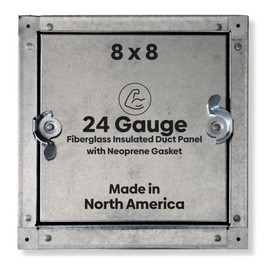 Best 8" x 8" Self Stick Duct Access Door for Sheet Metal Duct, 1” Fiberglass Insulated Duct Access Panel with Neoprene Gasket, 24-Gauge Steel Double Panel, Reverted Flange, No Hinge, BA-CDSS-6031