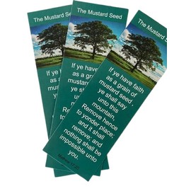 (25 Count) The Mustard Seed Bookmark Large Print Religious Gifts Men and Women's Ministry Church Supplies Christian Inspirational