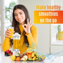 Stellar Goods Powerful Portable Blender for Smoothies & Shakes - Mini Blender with High-Torque Motor, Long-Life Battery, Leak-Proof Cup - One-Click & Pulse Mode - Personal Blender for Home, Travel