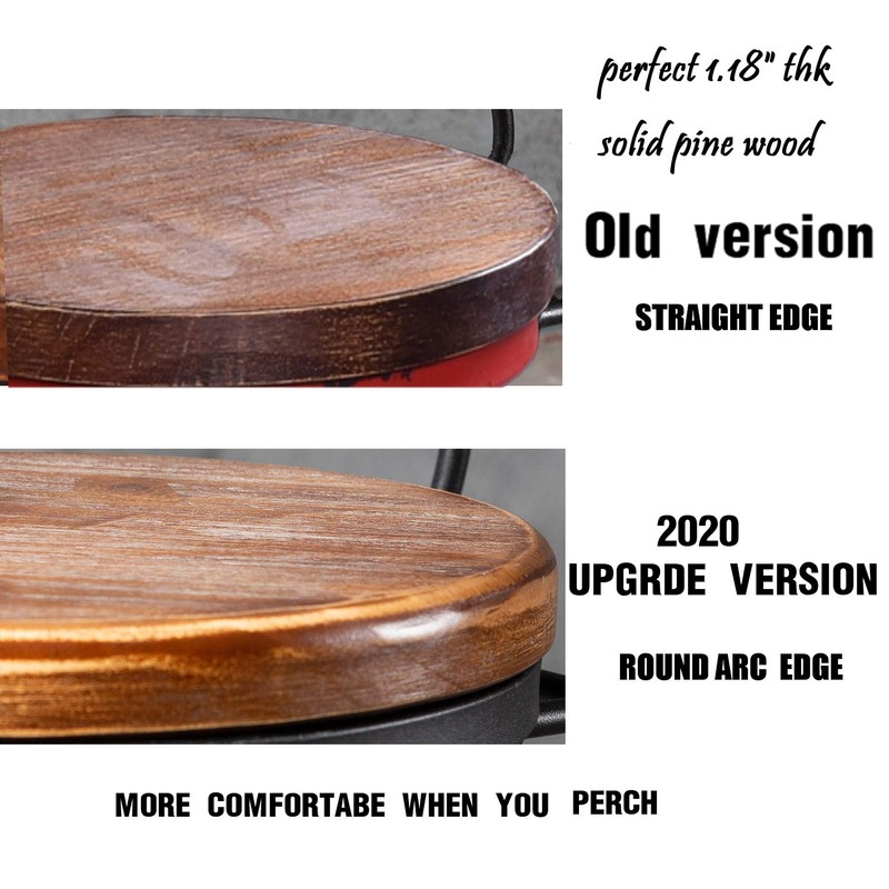 Topower Industrial Retro Vintage Farm Wooden Tractor Stool Kitchen Swivel