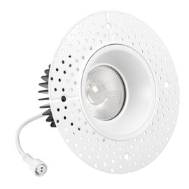Maxxima 4 in. Trimless Ultra-Thin Recessed Anti-Glare LED Downlight Canless IC Rated 1000 Lumens 5 Color Temperature Selectable 2700K/3000K/3500K/4000K/5000K Dimmable 90 CRI 5 CCT Slim J-Box Included
