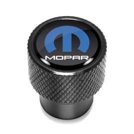 iPick Image for Mopar in Black on Black Aluminum Tire Valve Stem Caps