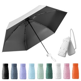 Wydexint Small Umbrella, Portable Folding Umbrella, Mini Travel Umbrella, Lightweight Travel Umbrella, Pocket Umbrella, UV-Foldable with Capsule Box, Travel Waterproof and Windproof for Men and Women,