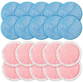 Irenare 20 Pack Electric Mop Pads Spin Replacement 7.28 Inch Round Mop Pads for Floor Cleaning Spin Replacement Mop Pads for Electric Mop Home Kitchen Floor Cleaning, Pink and Blue