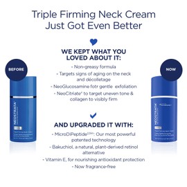 NEOSTRATA NEOSTRATA Triple Firming Neck Cream, New & Improved Formula - with MicroDiPeptide229?, NeoGlucosamine, and Bakuchiol, Fragrance-free, Oil-Free, Dcolletage Rejuvenating Cream For all Skin Types, 80 g.