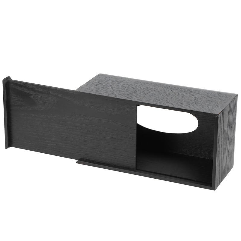 Black Wooden Tissue Box Napkin Case Elegant Style Tissue Holder