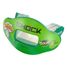 Shock Doctor Shock Doctor Max Airflow Lip Guard, Full Mouth Protection Compatible with Braces, Lip Guard, Instant Fit Mouthguard for Football, Hockey, Lacrosse OSFA, Warheads Sour Green Apple
