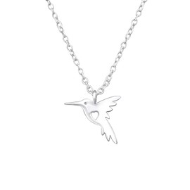 Monkimau Women's Hummingbird Pendant 925 Sterling Silver with 45 cm Chain, Sterling Silver