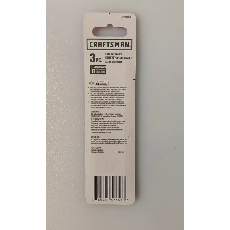 Craftsman 18 MM 3 Snap Off Blades Utility Knife Box