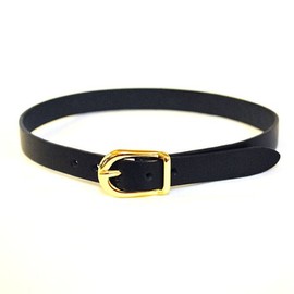JAJABOON Genuine Leather Choker Black (Gold Buckle) [M] Leather Accessory (35.00), Leather, No Gemstone