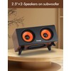 2.1 Computer Speakers with Subwoofer, Stereo Mid-High Dual Speakers, Bluetooth/USB