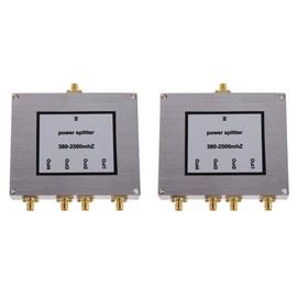 2X 4 Way SMA Power Splitter 380Mhz-2500MHz,SMA Female Power Divider Signal Cable Splitter Female Divider