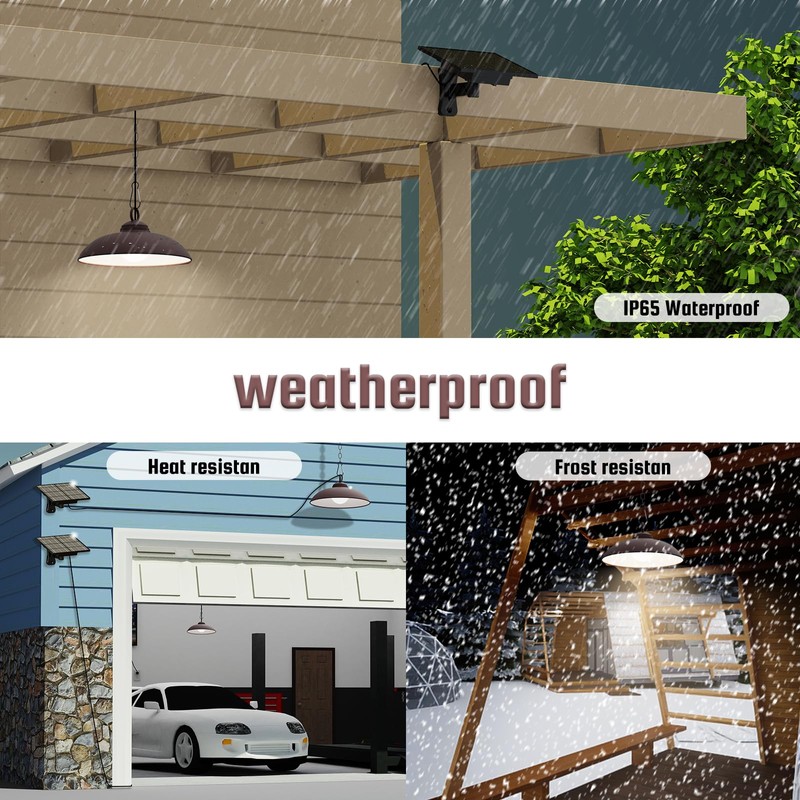 ONLSITY Solar Pendant Lights, Outdoor Indoor 300 Lumen Solar LED