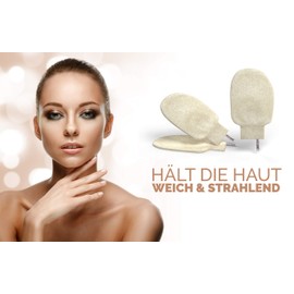 Exfoliating Glove Made of Nettle and Cotton Fiber, Colour Natural White