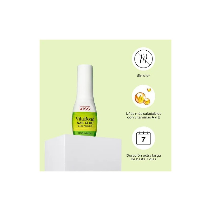 Pegamento De Uñas en Brocha Kiss Vitablond Nail Glue Vitamina