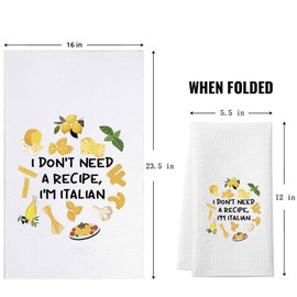 BAUNA Italian Food Kitchen Towel Italian Chef Dishes Towel I Don't Need A Recipe I'm Italian Cooking Tea Towel Kitchen Decor (Italian Towel)