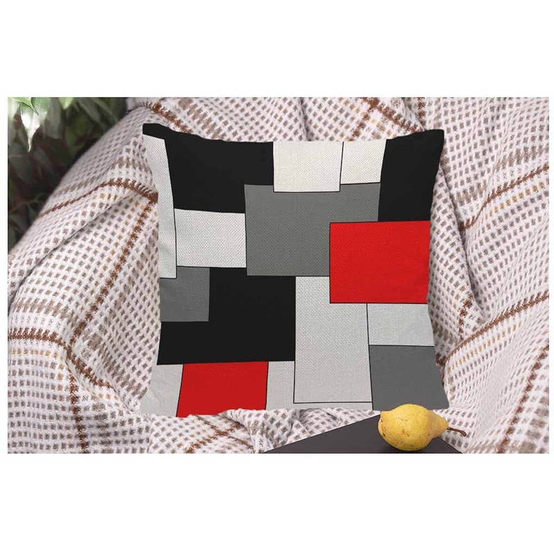 WONDERTIFY Paneling Cushion Cover Geometric Block Decorative Throw Pillow Covers,