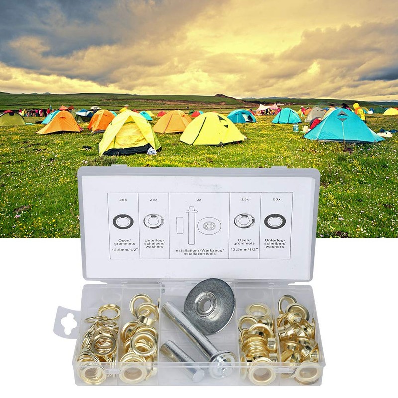 103 Piece Grommet Set Iron Galvanised Tent Eyelets Washer Installation