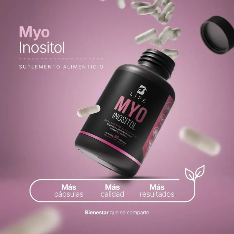 Inositol De 90 Cápsulas De 500mg Myo Inositol B Life