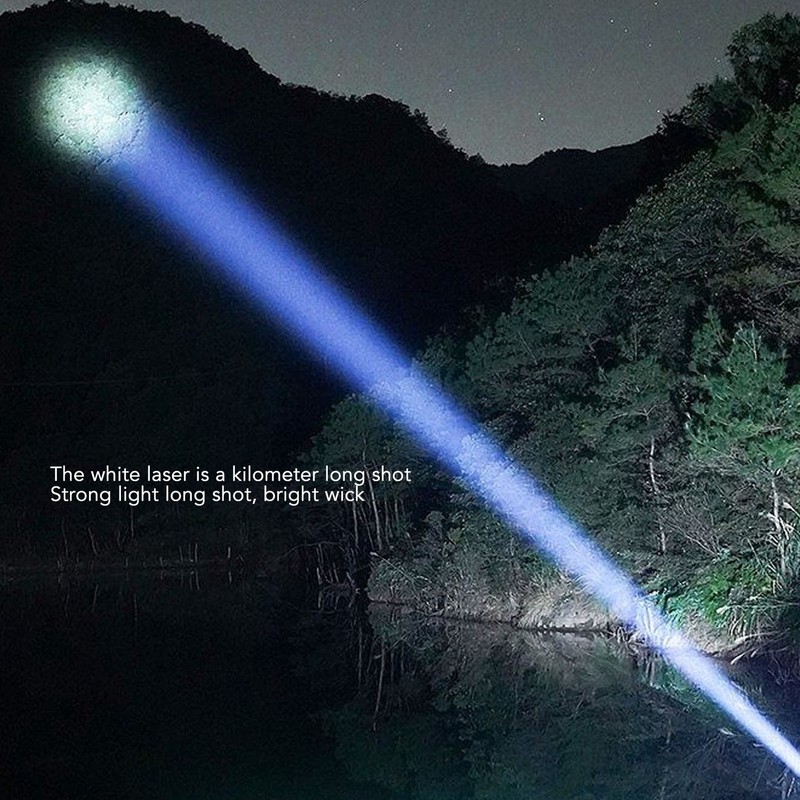 Outdoor Flashlight Professional White Laser High Brightness Waterproof Long Range