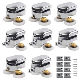 HAPPOW 8Pcs Shower Door Rollers,Shower Glass Door Rollers，23mm Replacement Wheels with Anti-Collision Block and Screws, Ideal for Curved Shower Doors and Glass Sliding Shower Doors