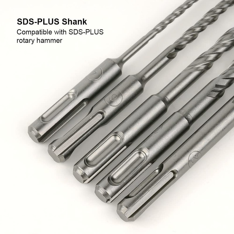 flintronic SDS-Plus Drill Bit Set, Dia 4mm 160mm Lenth Cross