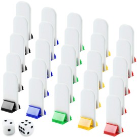 Bignc 50 Pack Colorful Game Card Stands, 50 Pieces White Blank Game Board Marker for DIY Board Game Party Favor
