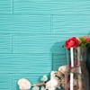 Lovdeco Aquamarine Water Wave Glass Subway Tile, 3 x 12