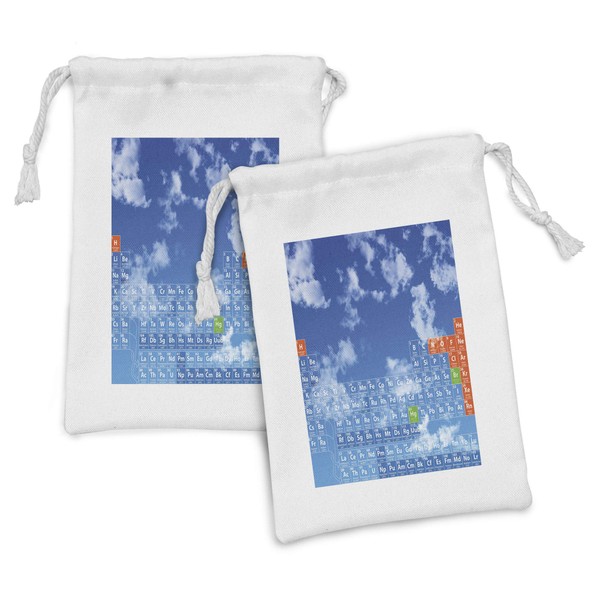 Ambesonne Science Fabric Pouch Set of 2, Clear Open Sky