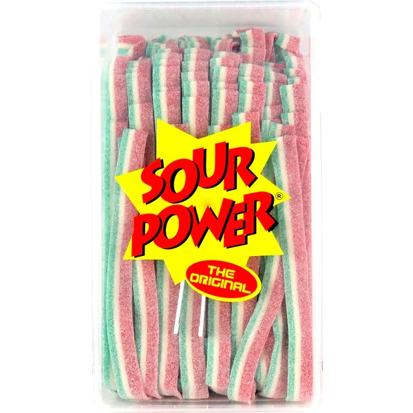 Sour Power Candy Belts, Watermelon Belts, 150-Count Tubs, 42.3 Ounce (Pack of 2)