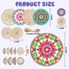 18Pcs Wooden Mandala Painting Set,Mandala Wall Hanging Decor,9 Pcs Mandala