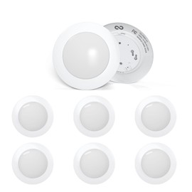 GonGoo (6 Pack) 5/6 Inch Recessed and Surface Mount, Dimmable Low Profile Led Disc Light, Instals into Junction Box or Recessed Can, 14.8W, 1000LM, 4000K Cool White, CRI90+, FCC Listed