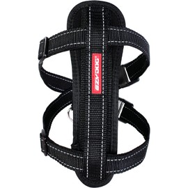 EzyDog Premium Chest Plate Custom Fit Reflective No-Pull Padded Comfort Dog Harness - Perfect for Training, Walking, and Control - Includes Car Restraint Attachment (X-Large, Black)