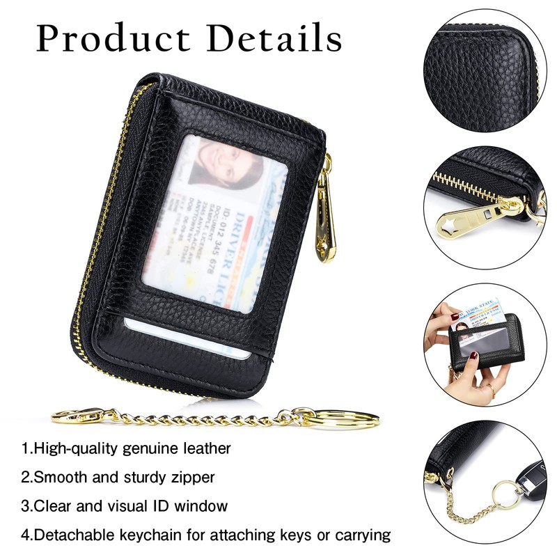 imeetu Women RFID Credit Card Holder Wallet, Keychain & ID