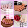 SILPECWEE 20 Sheets Adhesive Nail Polish Strips for Toes Solid