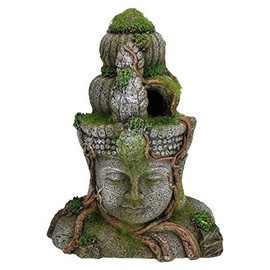 AB Tools Aquatic Aquarium Decor Moss Covered Head Small Fish Tank Ornament 15x8x20cm