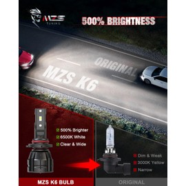 MZS Fit for 2003-2006 Sierra 1500 2500HD 3500 Bulbs Silverado 1500HD 2500 Lights, 9005 high beam 9006 low beam and 9145 Fog Light, Real 1:1 Design 500% Brighter w/Cooling Fan, Plug & Play, Pack of 6