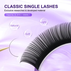 NAGARAKU Eyelash Extensions Individual Lashes 0.03mm D curl 14mm 16 Rows Soft Natural Matte Black Professional Mega Volume Beauty Salon Supplies - Purple Card