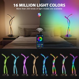 LED Bedside Lamp RGB Warm White, Dimmable Metal Atmosphere Decorative Lamp Spiral Table Lamp Modern, App Control, Night Light with Music Synchronization, for Study Room Living Room Bedroom Bedside