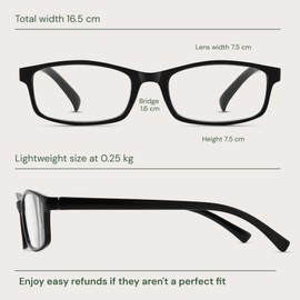 Gaoye +3.0 Reading Glasses Men - Blue Light Blocking Lenses, TR90 Frames, UV400 - Eyeglasses with Clear Vision